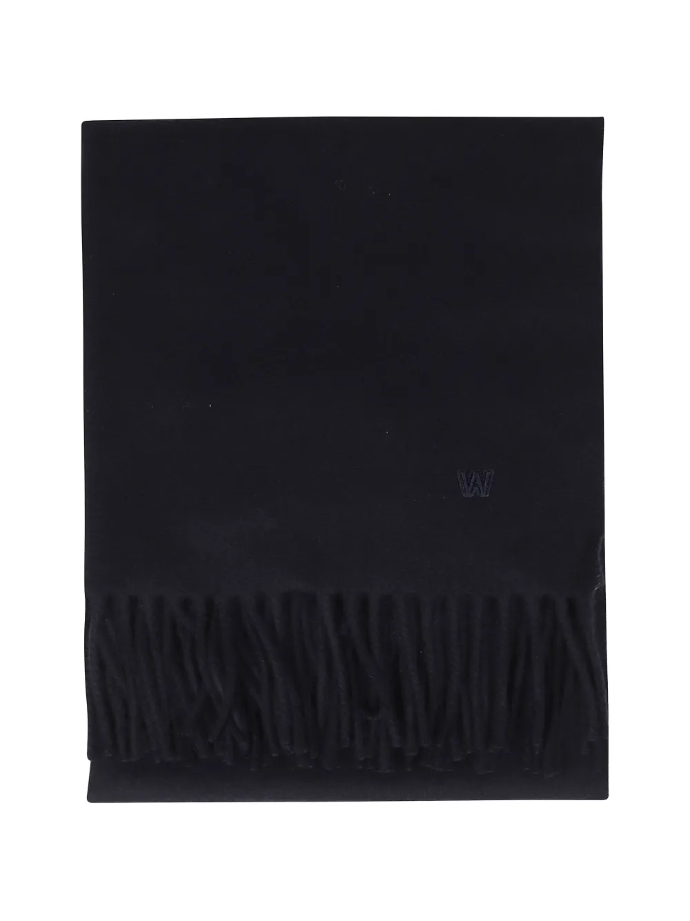 Weekend Max Mara fringed-hem logo-embroidered scarf - Nero
