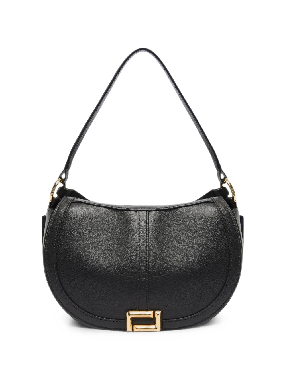 Lancel small logo-plaque leather shoulder bag - Black