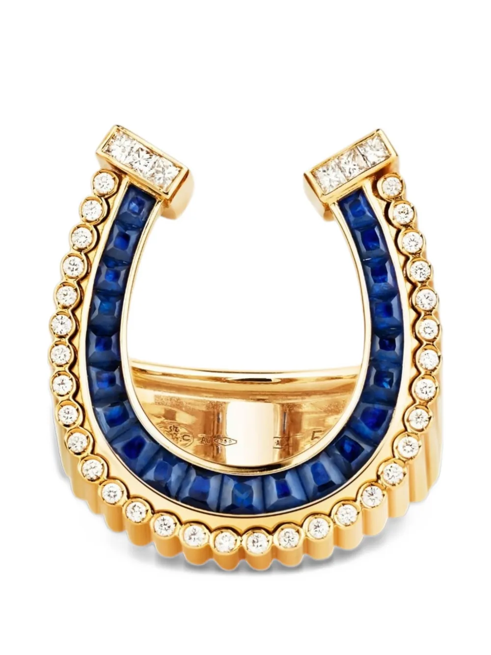 Marie Lichtenberg horseshoe sapphire diamond ring - Oro