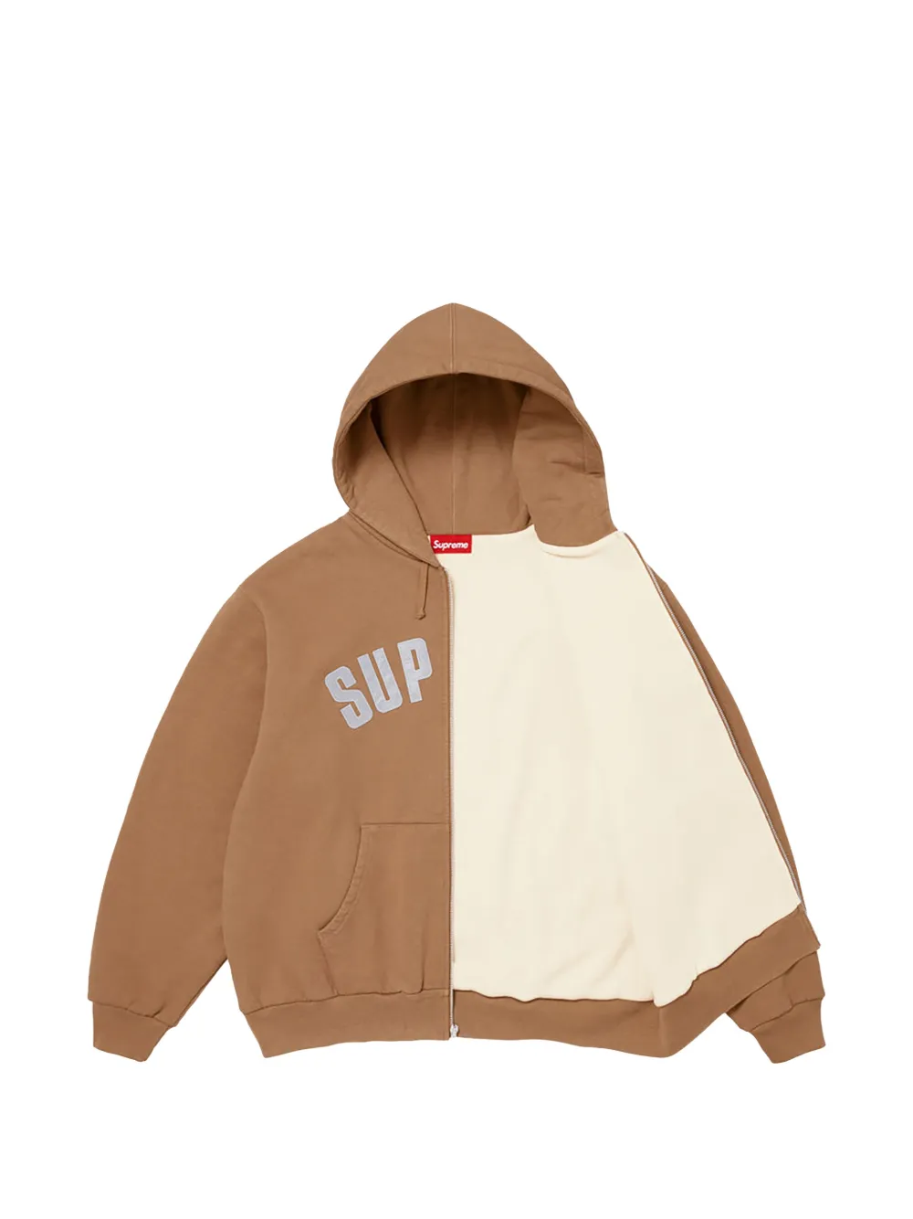 Supreme Arc hoodie met rits Bruin