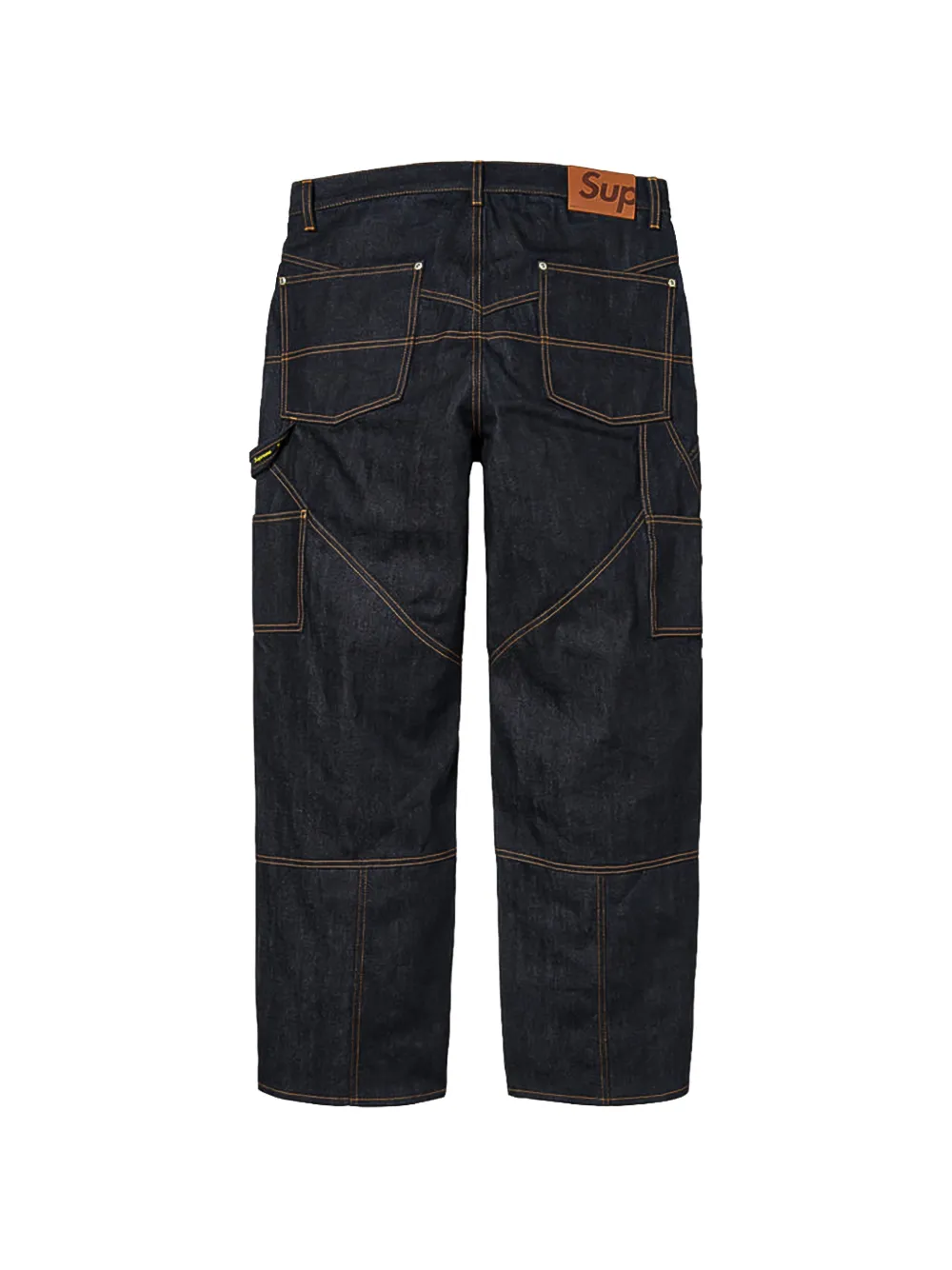 Supreme paneled double-knee straight-leg jeans Blauw