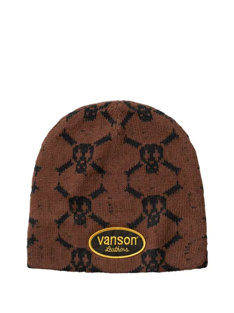Supreme x Vanson Leathers skull-intarsia beanie hat
