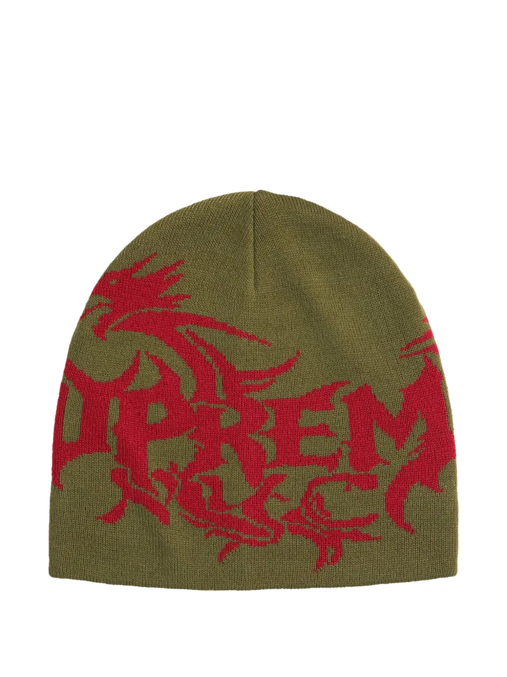 Supreme dragon-intarsia beanie hat - Vert