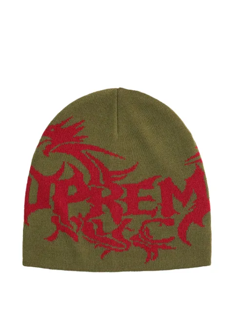 Supreme dragon-intarsia beanie hat
