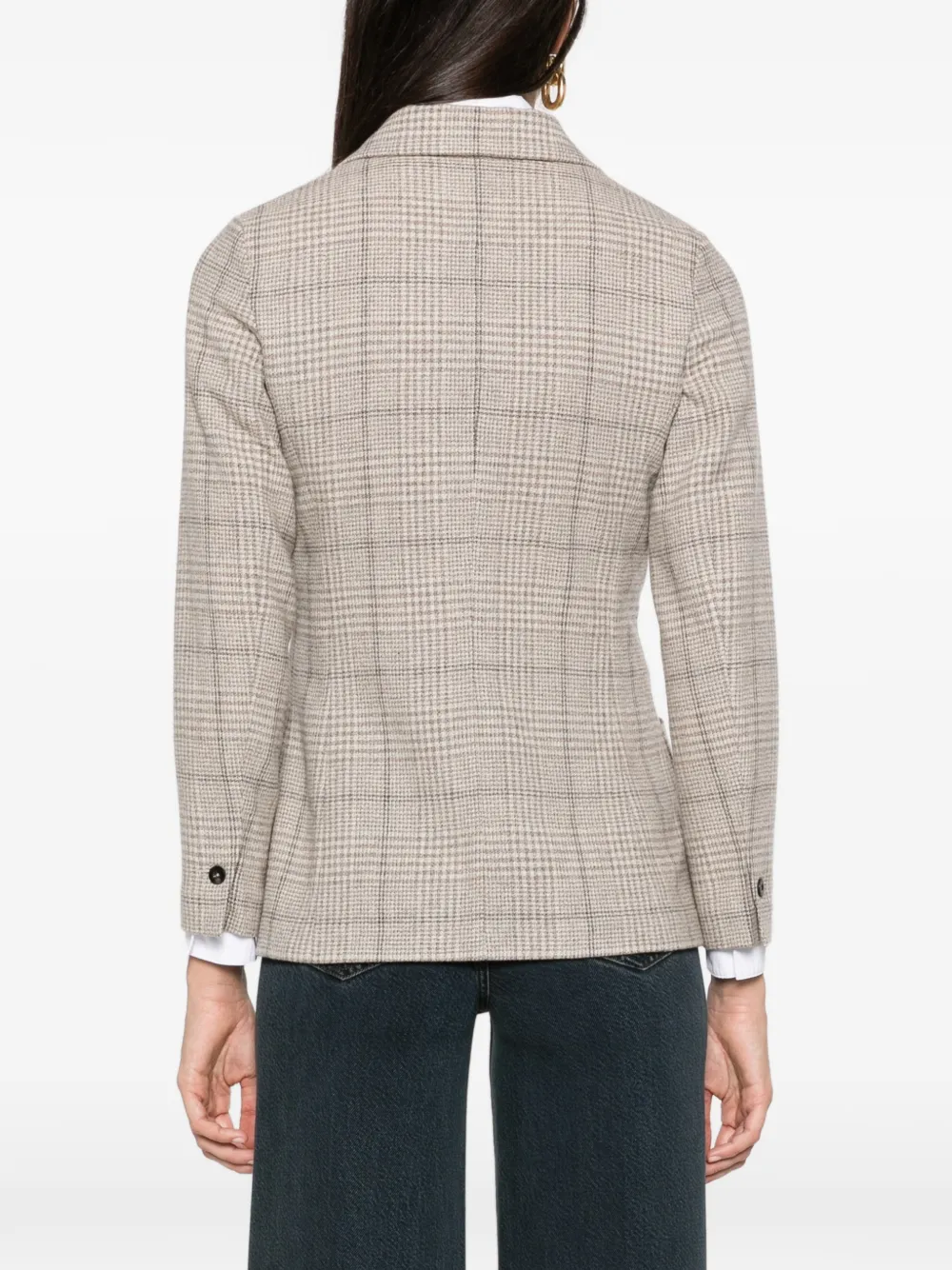 Circolo 1901 check-pattern wool blazer Beige