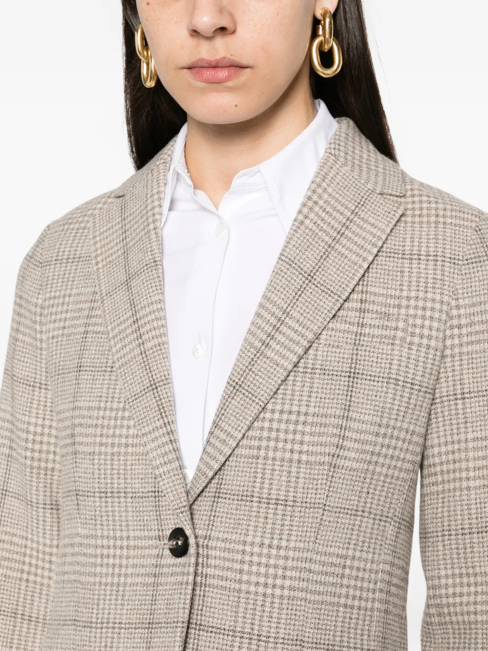 Circolo 1901 check-pattern wool blazer Beige