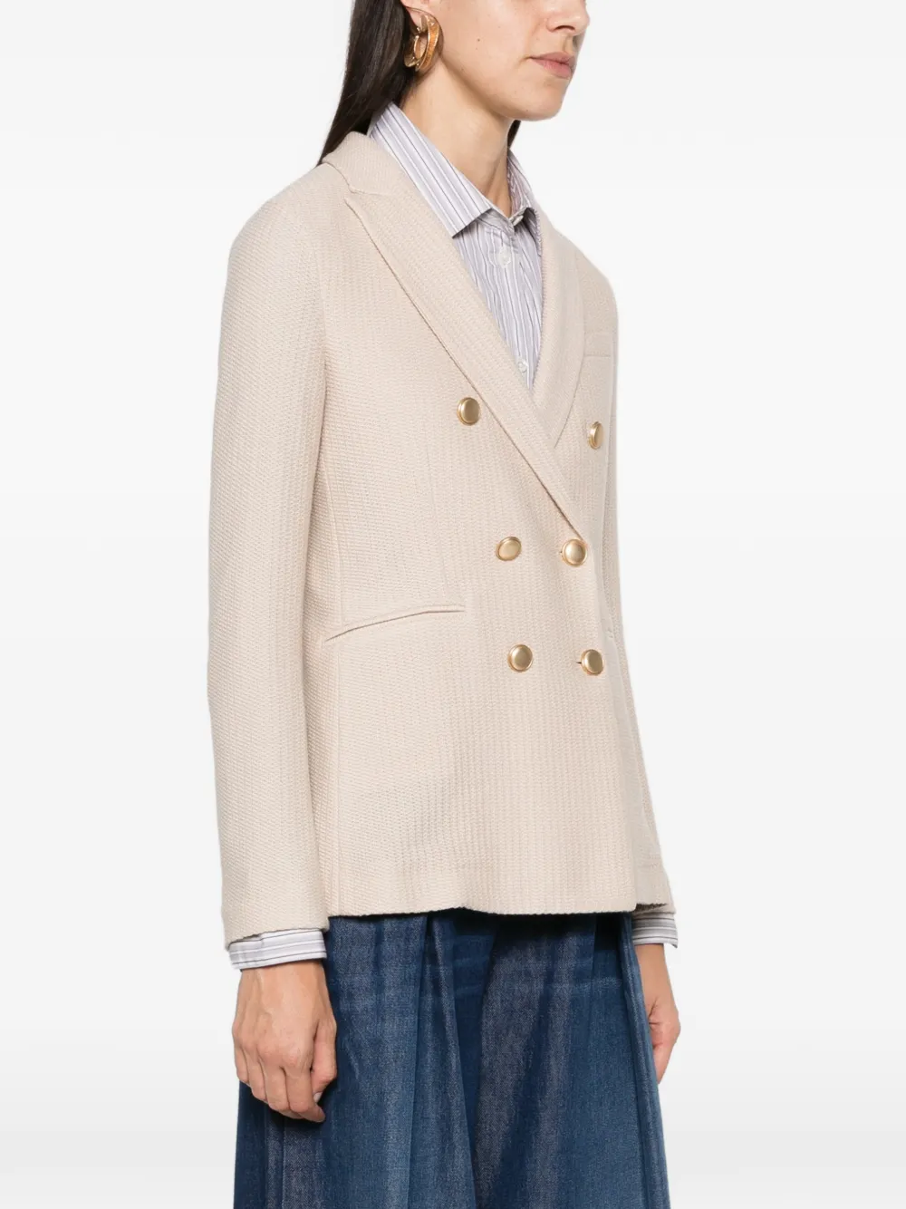 Circolo 1901 double-breasted wool blazer Beige