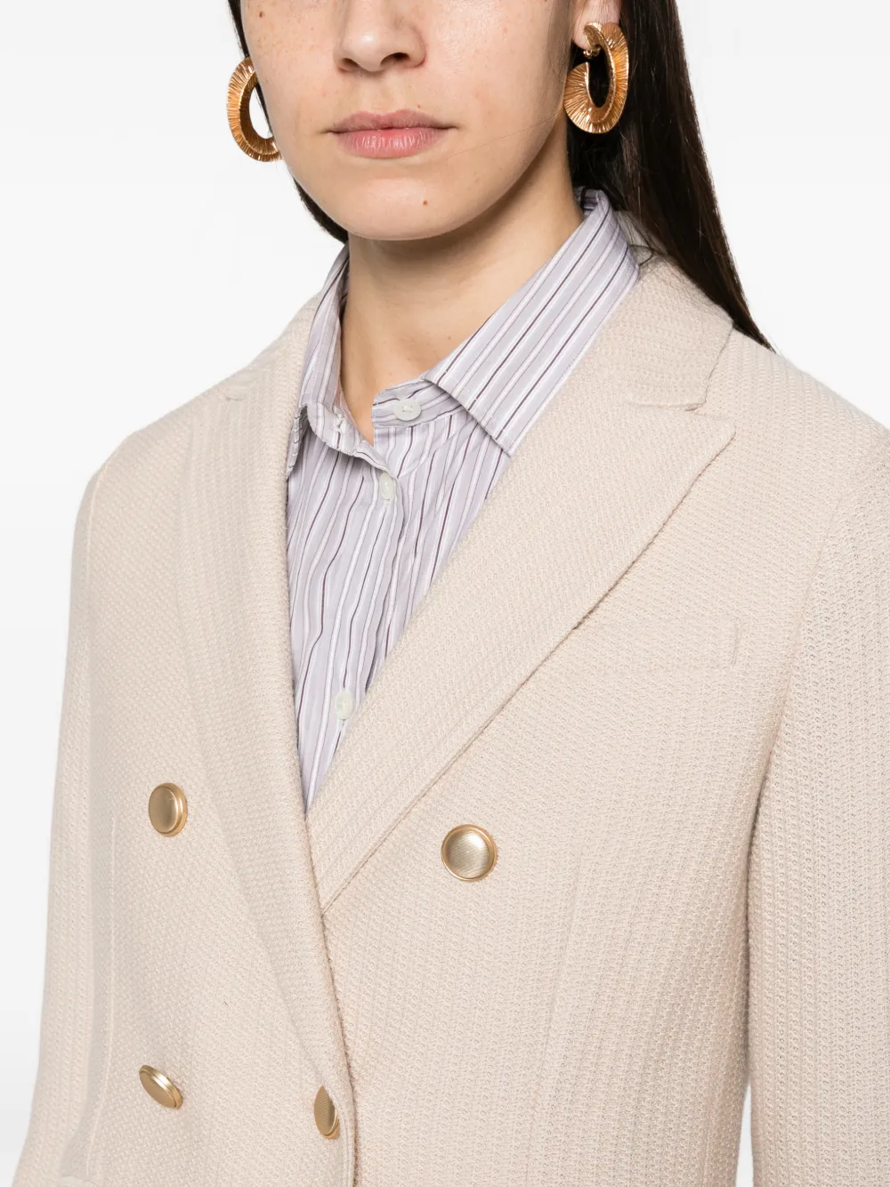 Circolo 1901 double-breasted wool blazer Beige