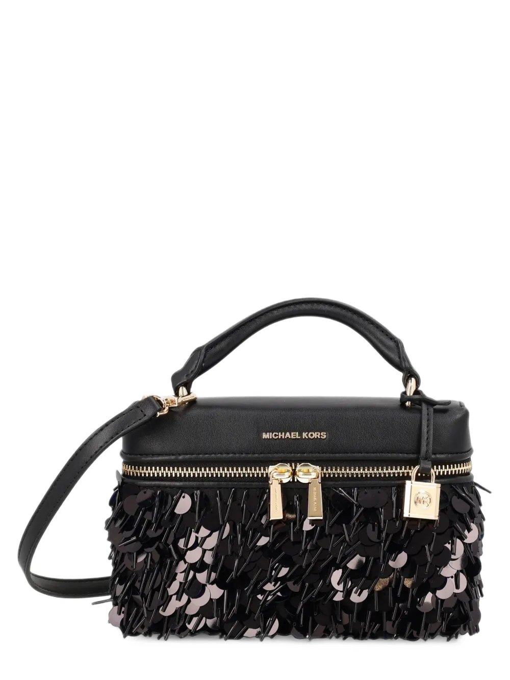 Michael Kors Jana extra kleine crossbodytas verfraaid met pailletten Zwart