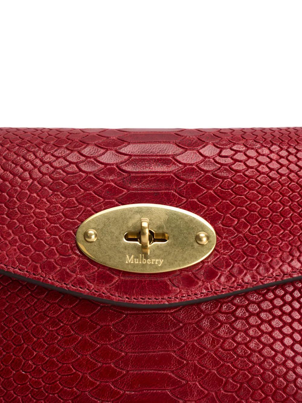 Mulberry Darley make-up tas met slangen-effect Rood