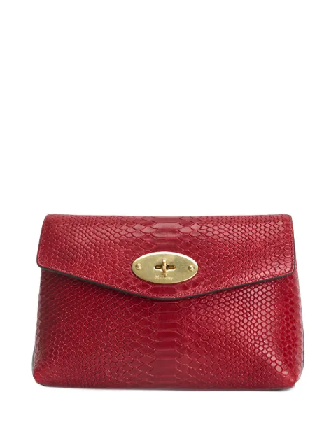 Mulberry Darley snakeskin-effect makeup bag