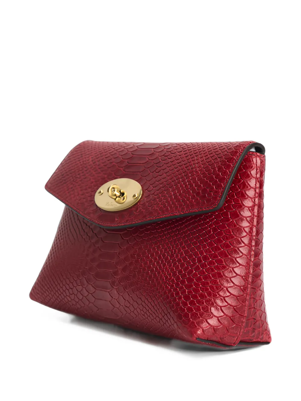 Mulberry Darley make-up tas met slangen-effect Rood