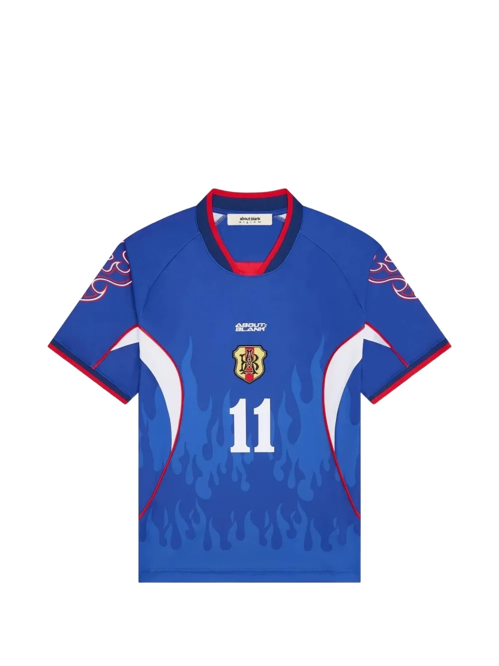 ABOUTBLANK flame-print football T-shirt