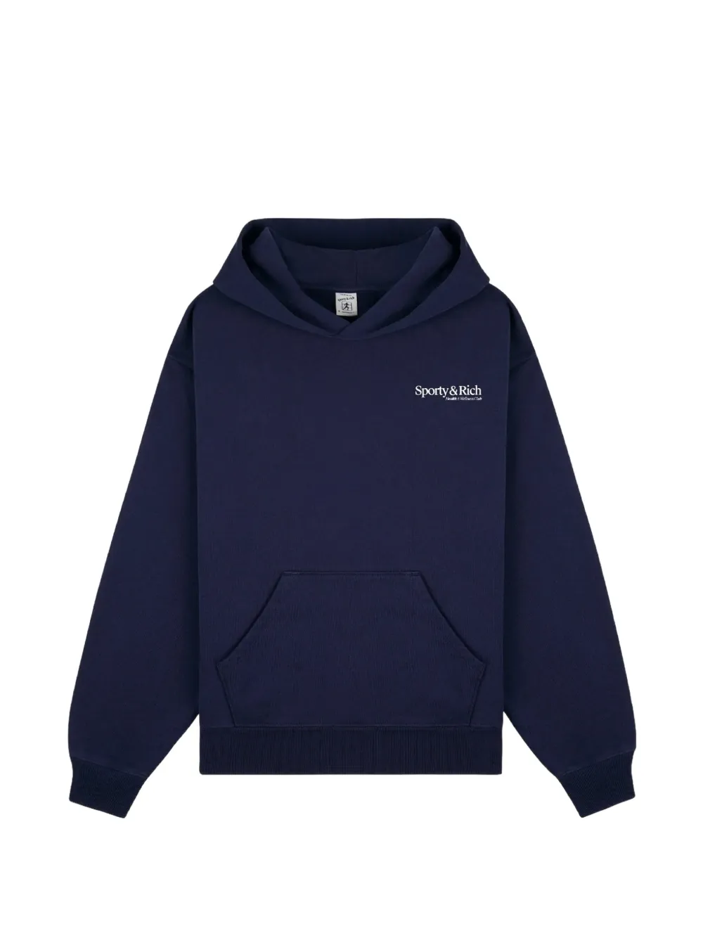 Sporty & Rich logo-print cotton hoodie - Blu