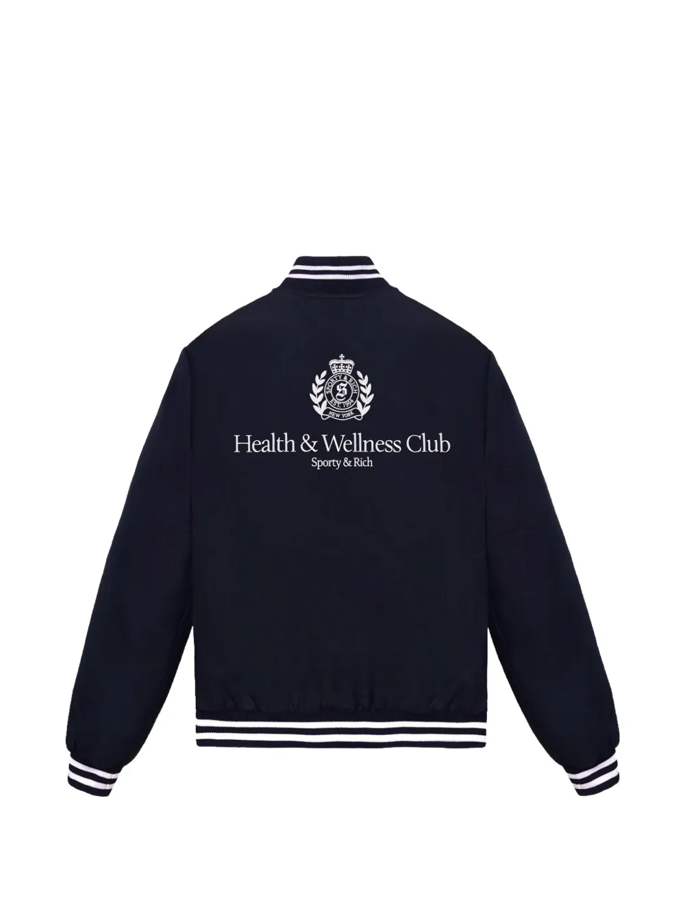 Sporty & Rich Health & Wellness bomberjack met wapenschild Blauw