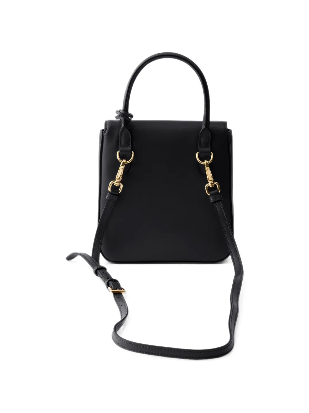 Prada Carry kleine leren handtas Zwart