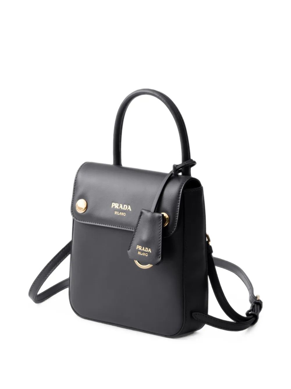Prada Carry kleine leren handtas Zwart