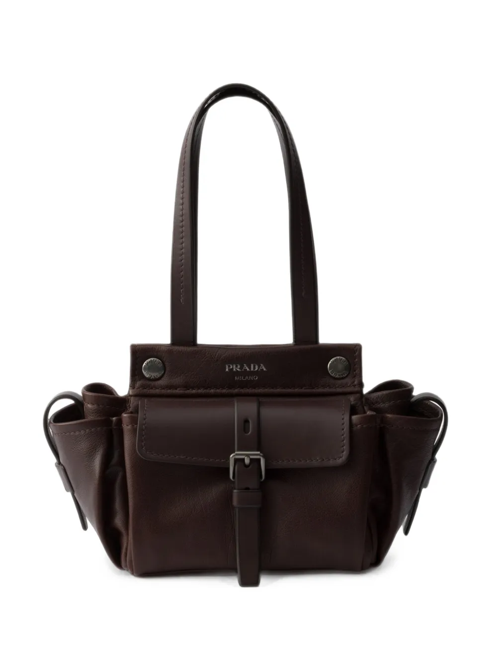 Prada Route leather mini tote bag