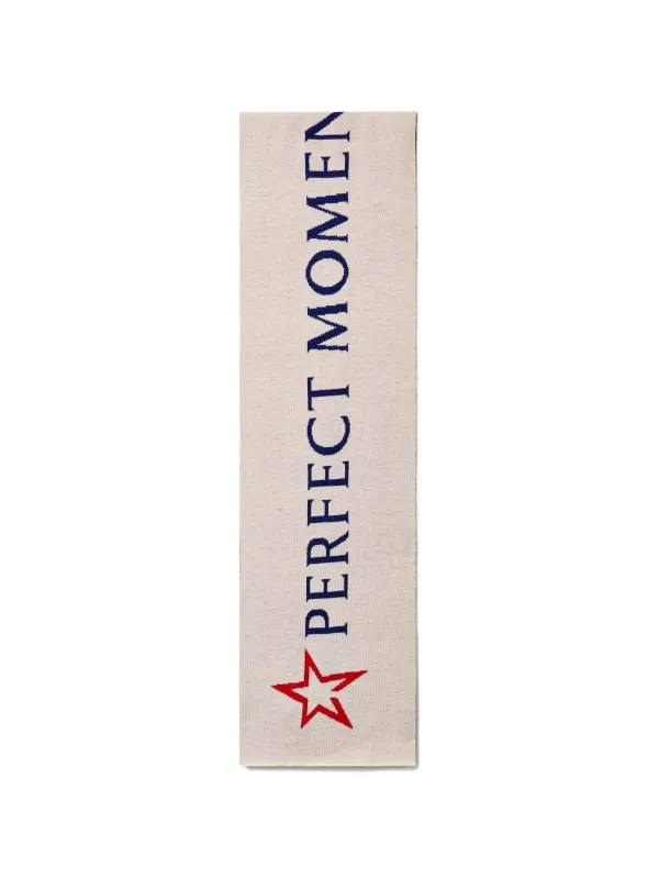 Perfect Moment Wool North-star-logo Scarf in Neutrals