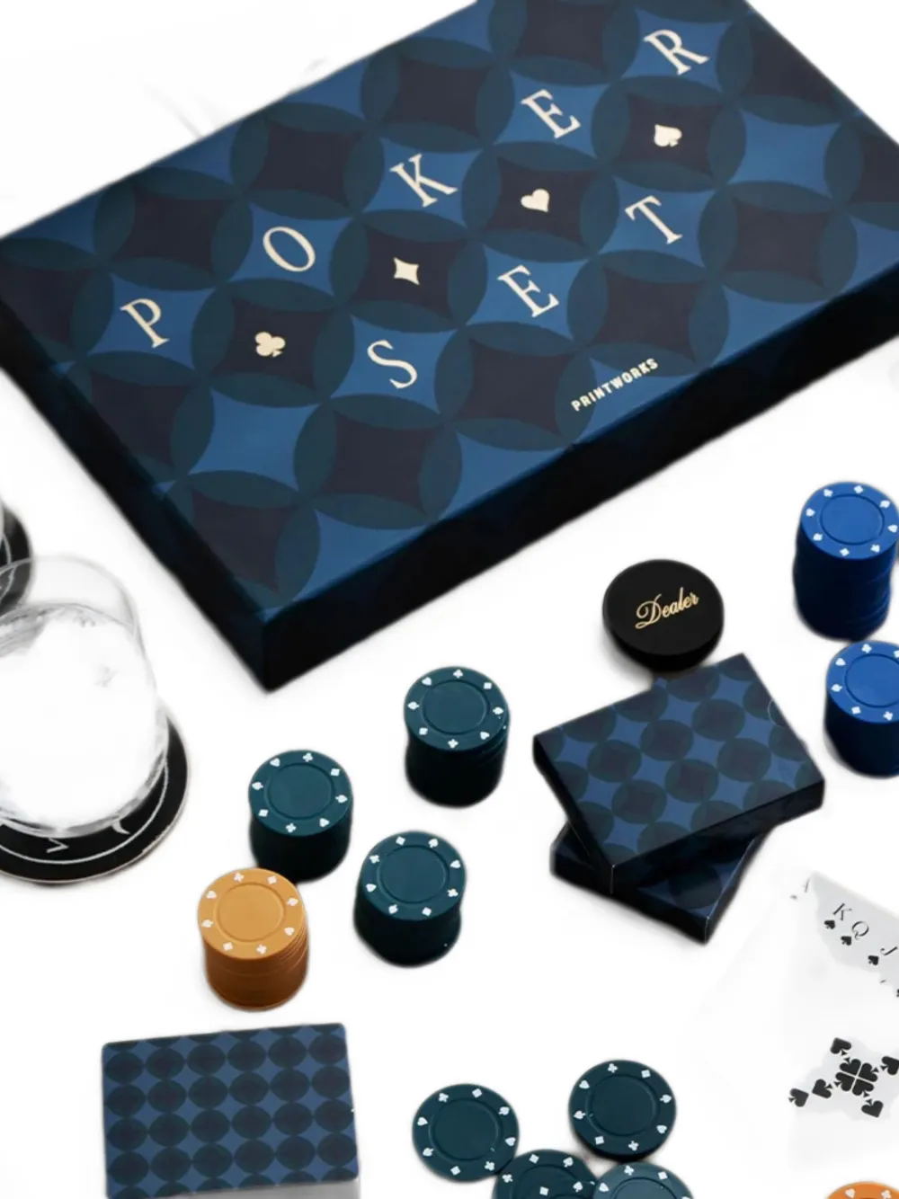Printworks Art Of Poker Poker Set In Blue