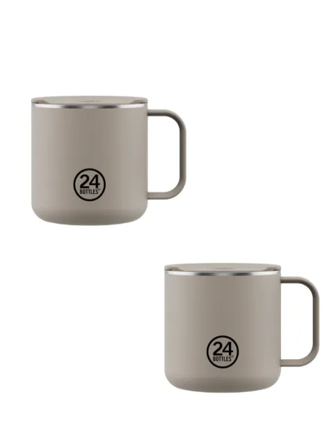 24bottles Linen logo-print mug (set of two)