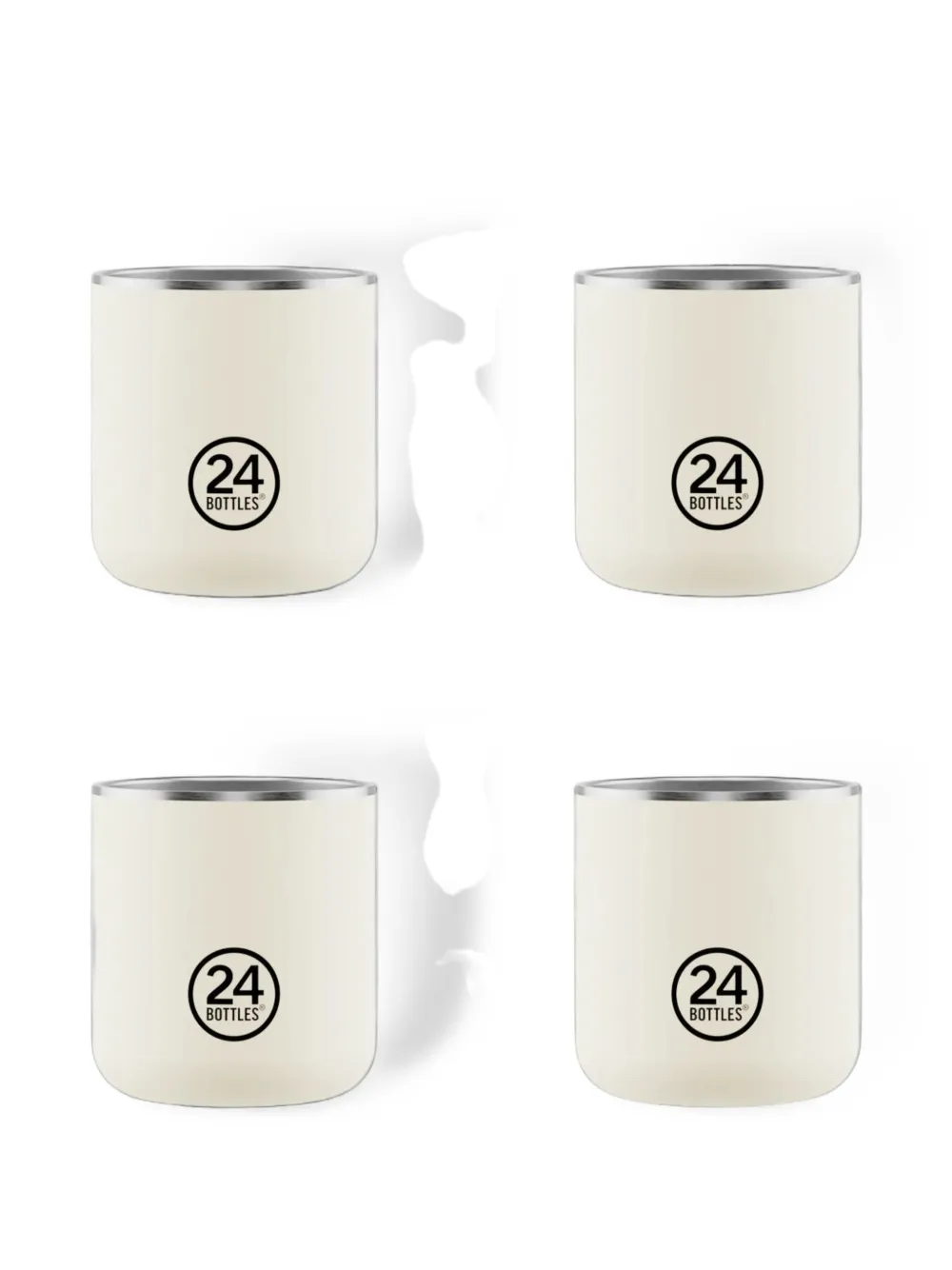 24bottles Cotton logo-print cup (set of four) - Blanc