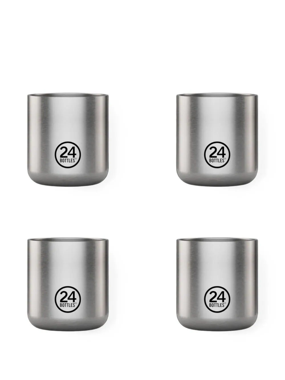 24bottles Brushed Steel cup (set of four) - Argent