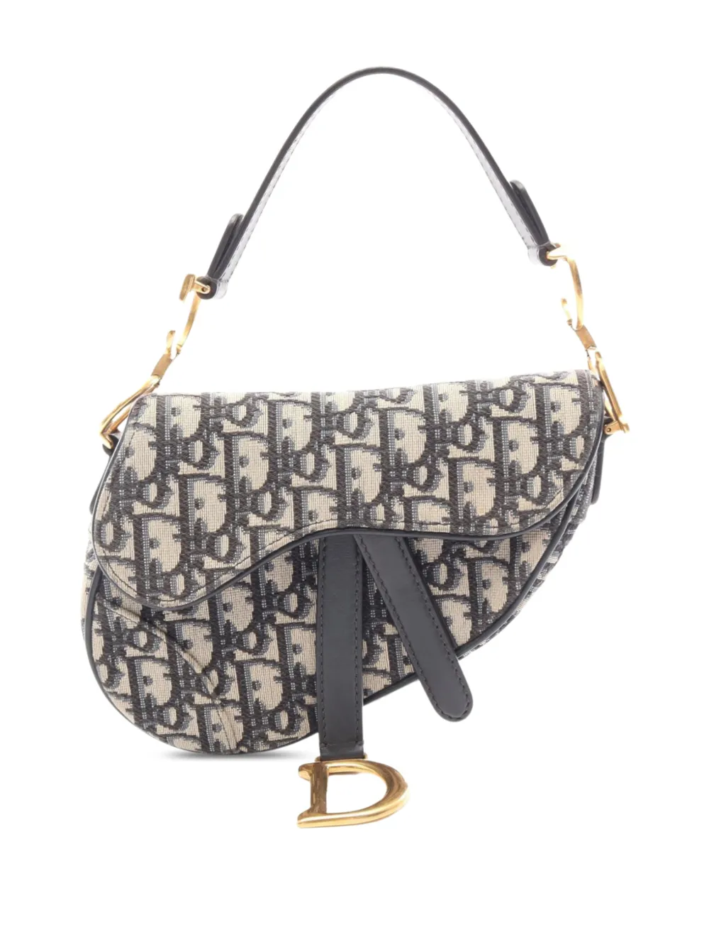 Christian Dior Pre-Owned 1990-2010 Mini Oblique Canvas Saddle Bag satchel - Blue