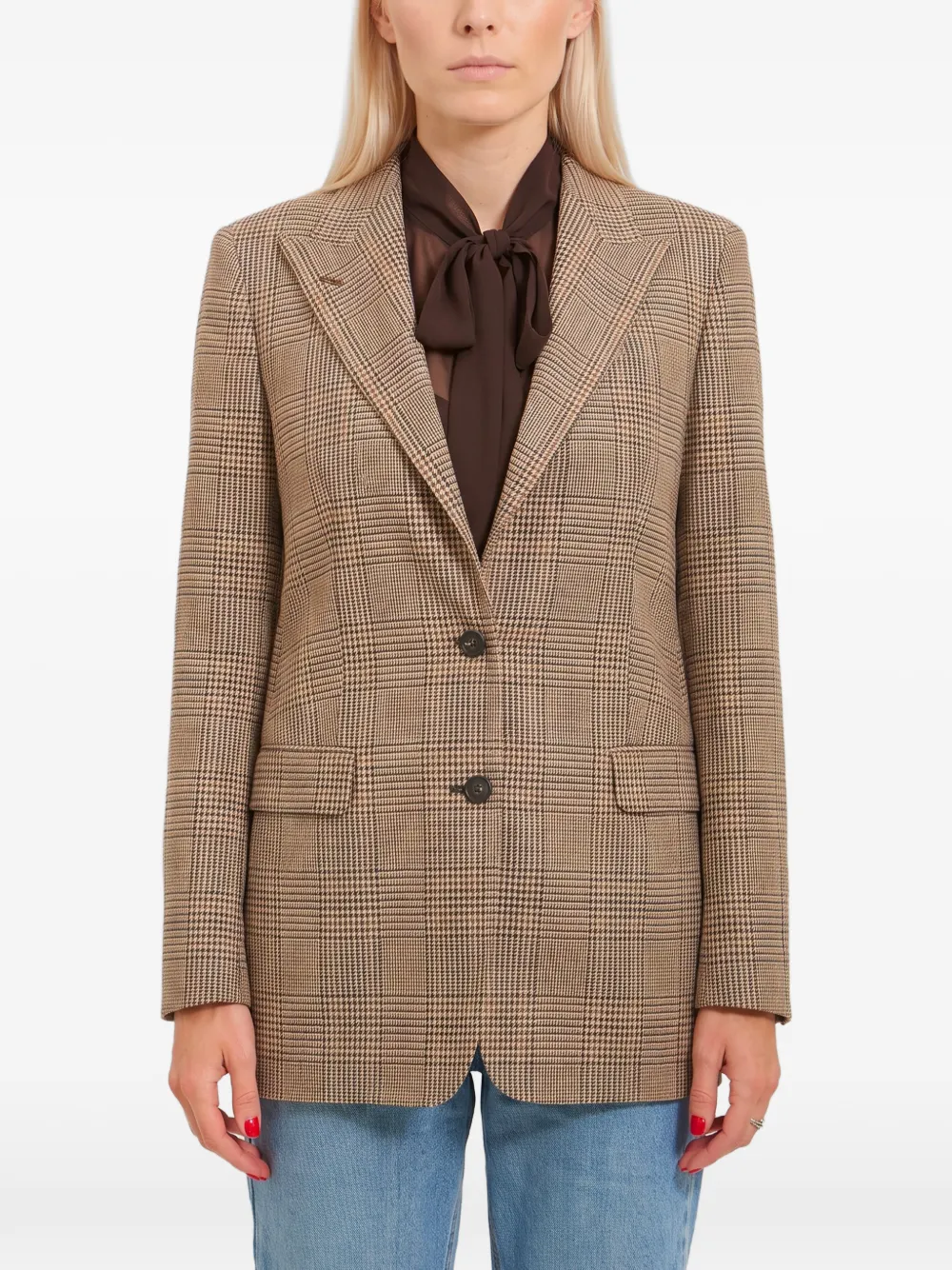 Tagliatore prince of wales check single-breasted jacket - Marrone