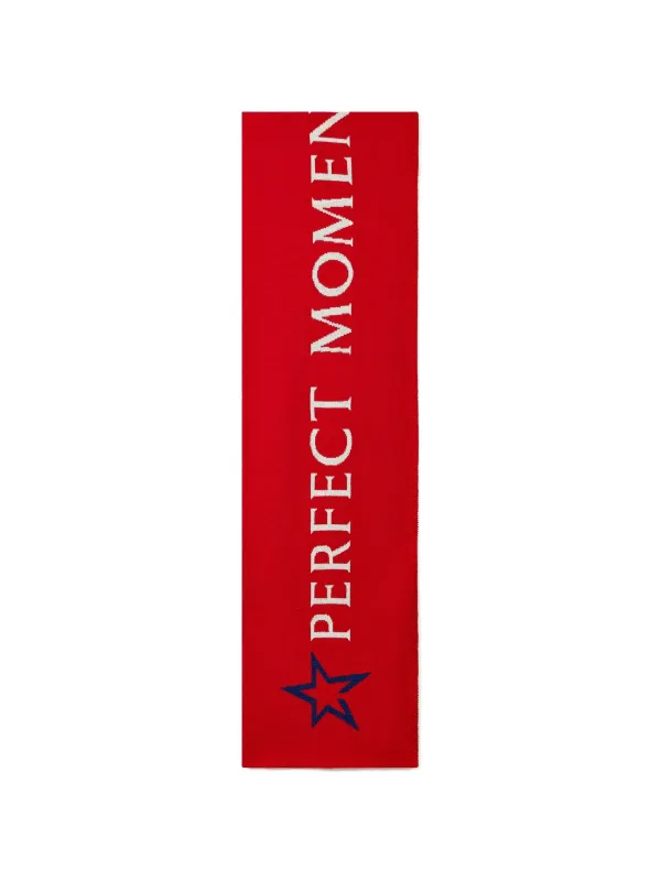 Perfect Moment Wool North-star-logo Scarf in Red