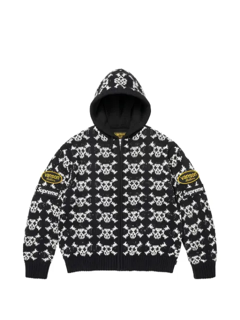 Supreme Vanson Leathers® skull-pattern hoodie