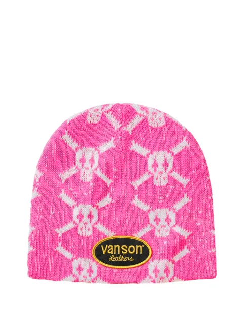 Supreme x Vanson Leathers bonnet à motif tête de mort en intarsia