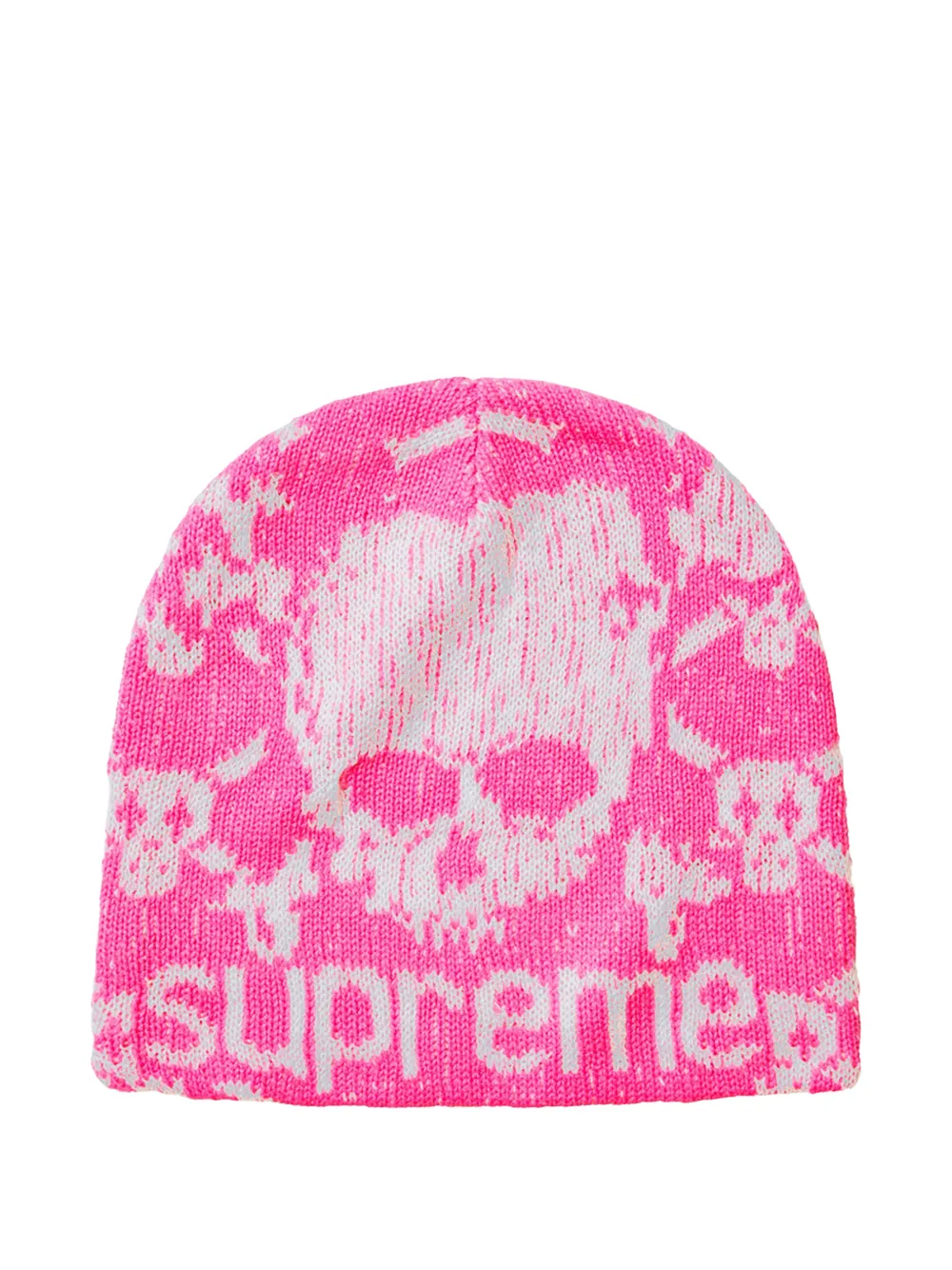 Supreme x Vanson Leathers muts met doodskop-intarsia Roze