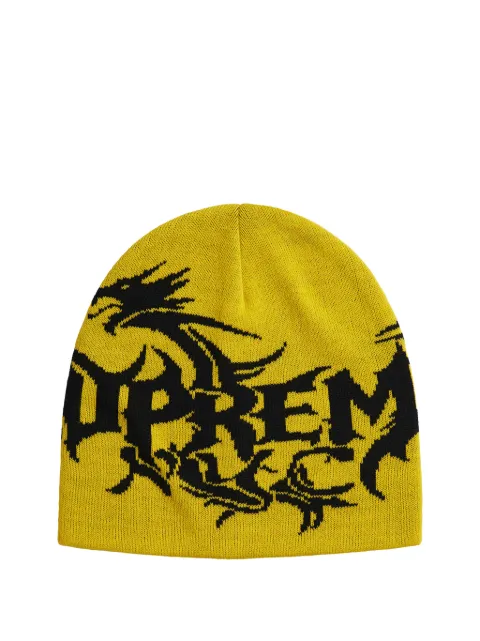 Supreme dragon-intarsia beanie hat