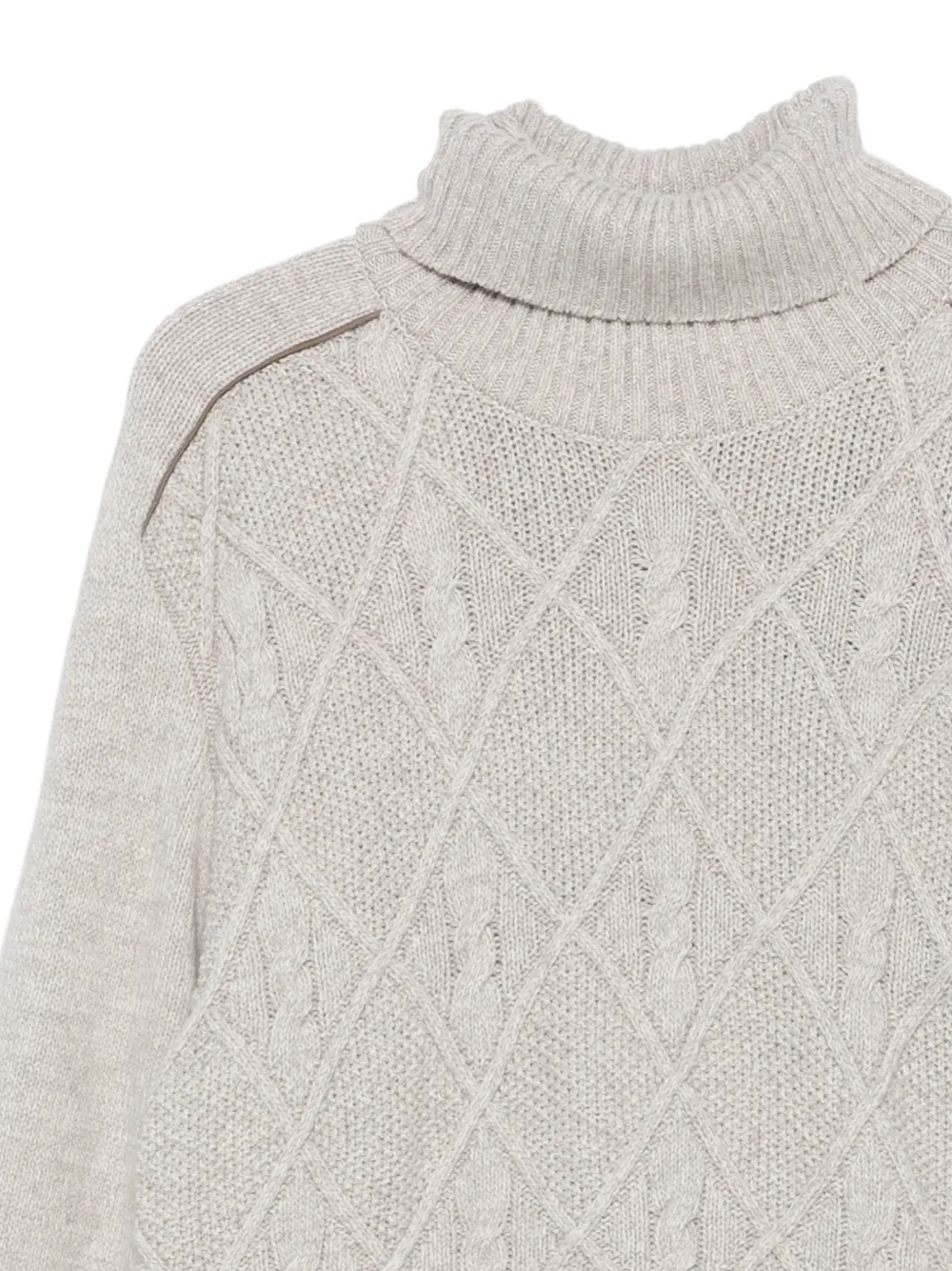 Paul & Shark cable-knit roll-neck sweater Beige