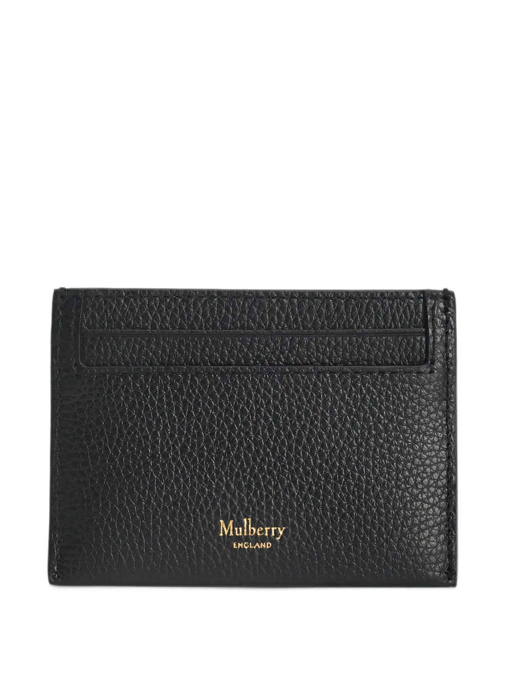 Mulberry Kleine leren pasjeshouder met textuur en logo-print Zwart