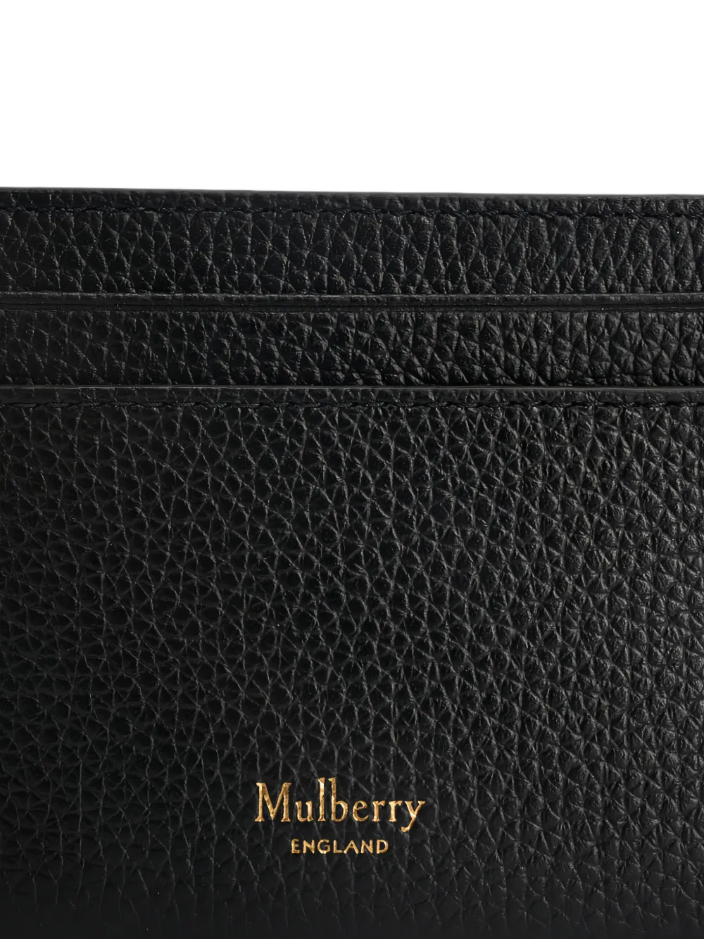 Mulberry Kleine leren pasjeshouder met textuur en logo-print Zwart