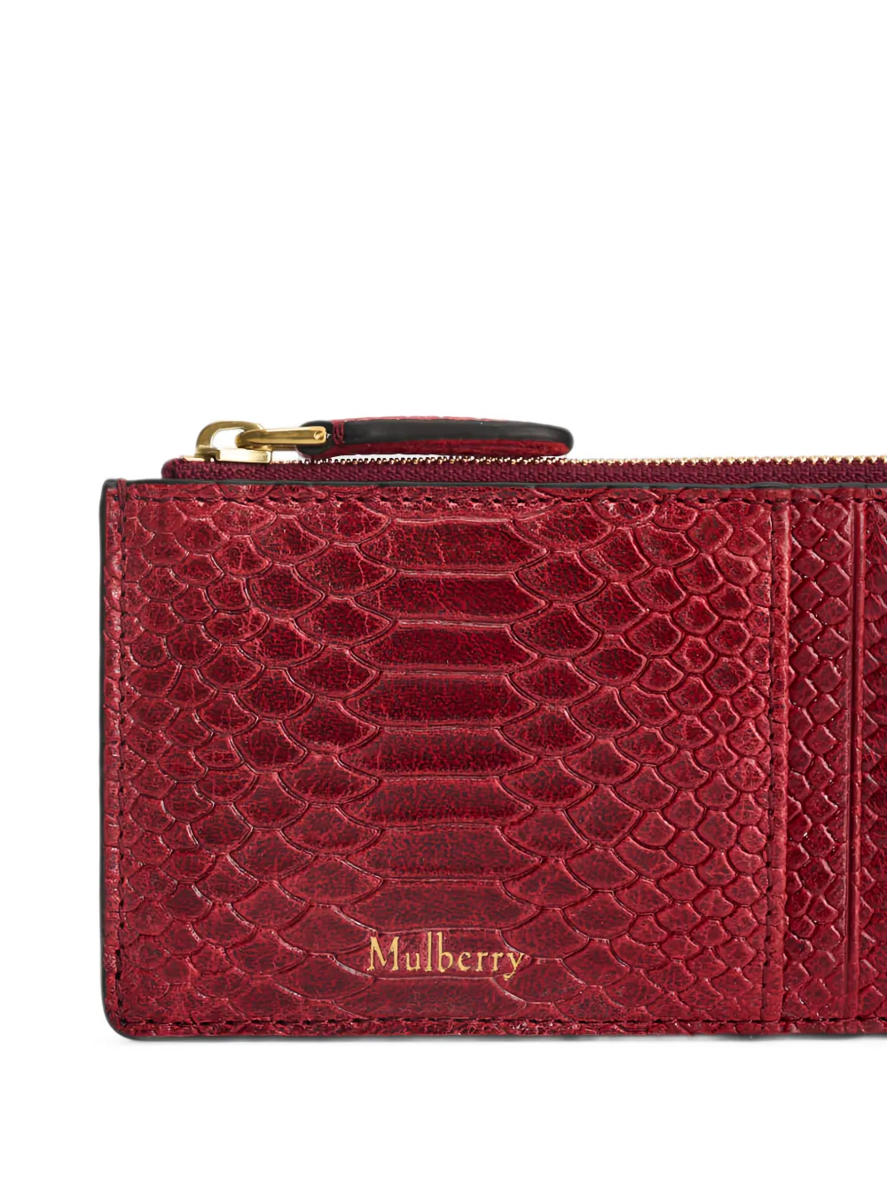 Mulberry Lange Continental pasjeshouder met slangen-effect Rood