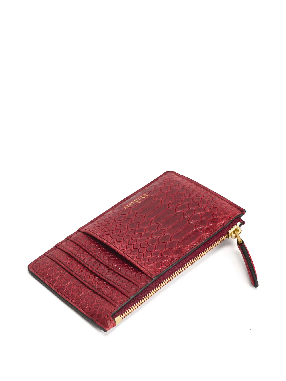 Mulberry Lange Continental pasjeshouder met slangen-effect Rood