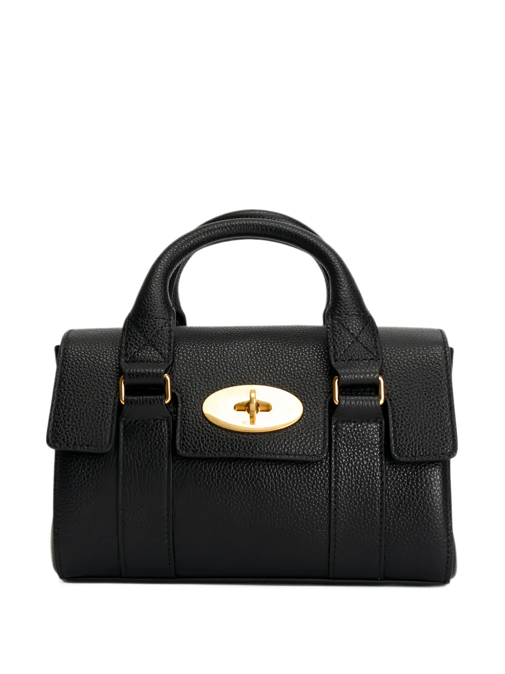 Mulberry mini Bayswater grained leather crossbody bag - Nero