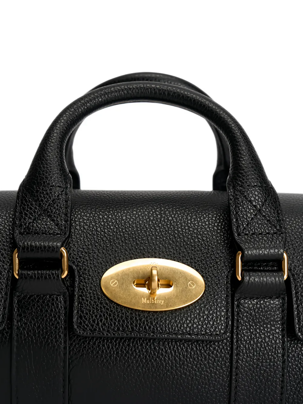 Mulberry mini Bayswater grained leather crossbody bag Zwart