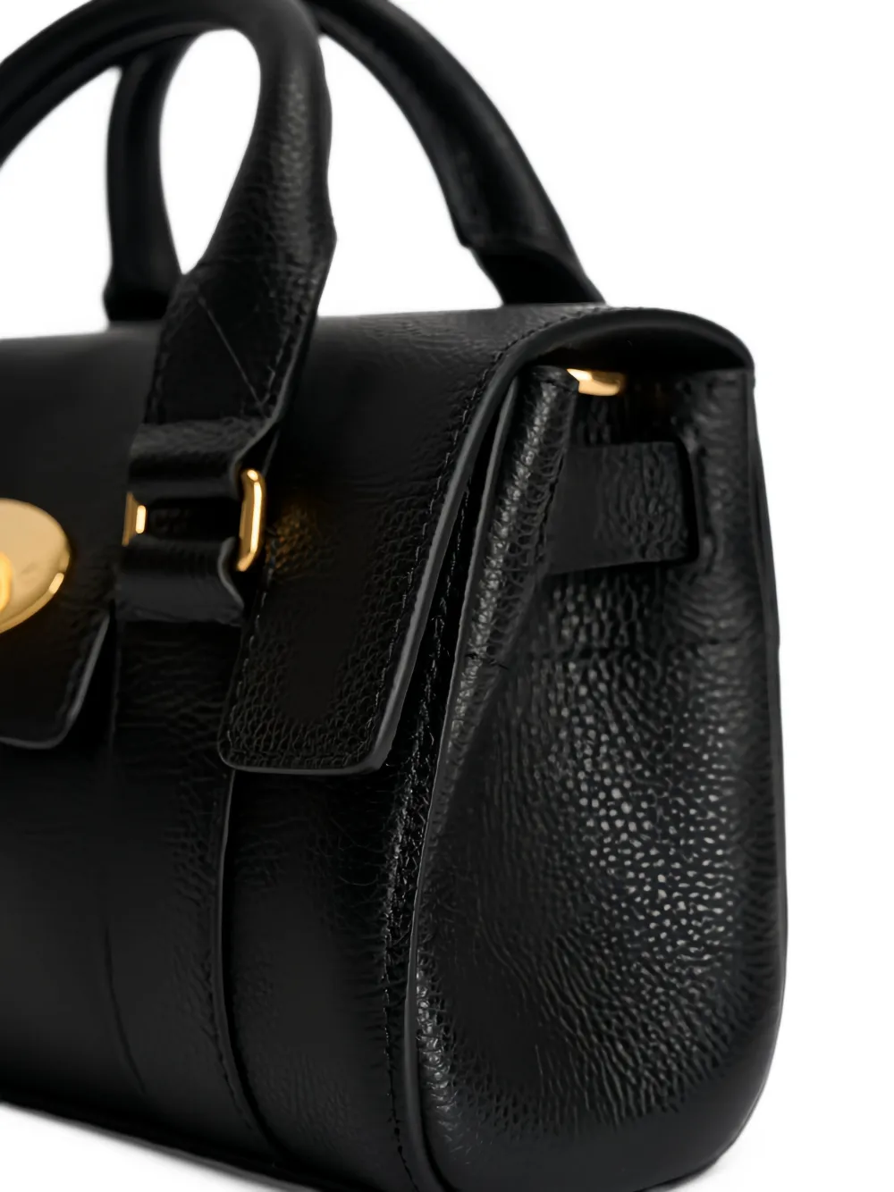 Mulberry mini Bayswater grained leather crossbody bag Zwart