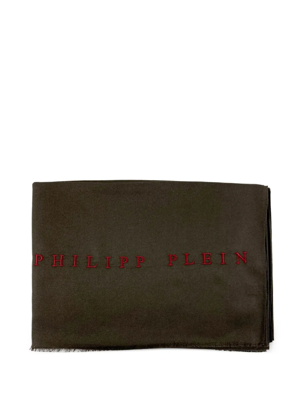 Philipp Plein Sjaal met geborduurd logo en franje Zwart