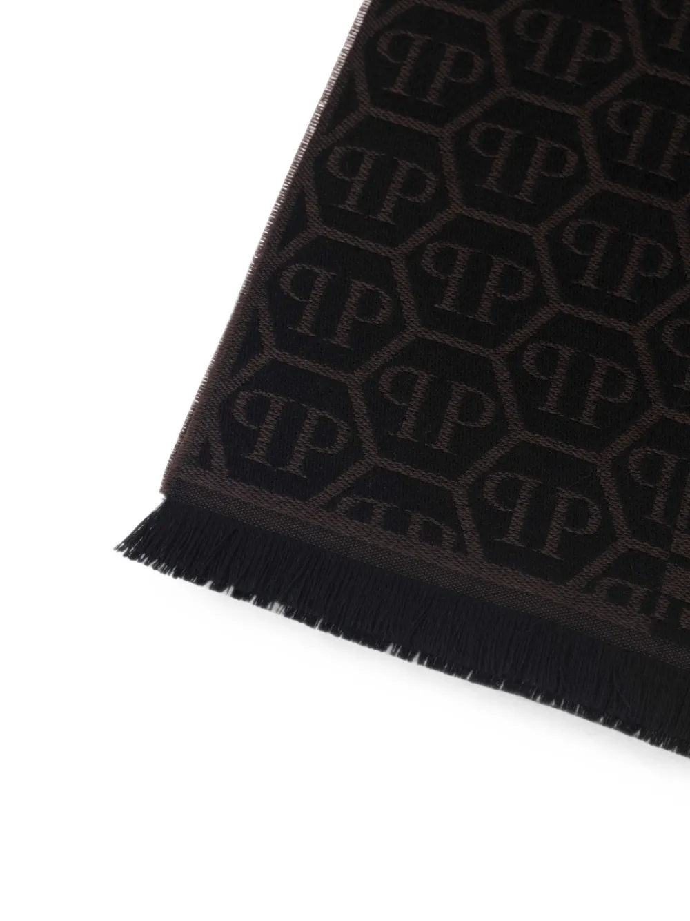 Philipp Plein Sjaal met franjes Zwart