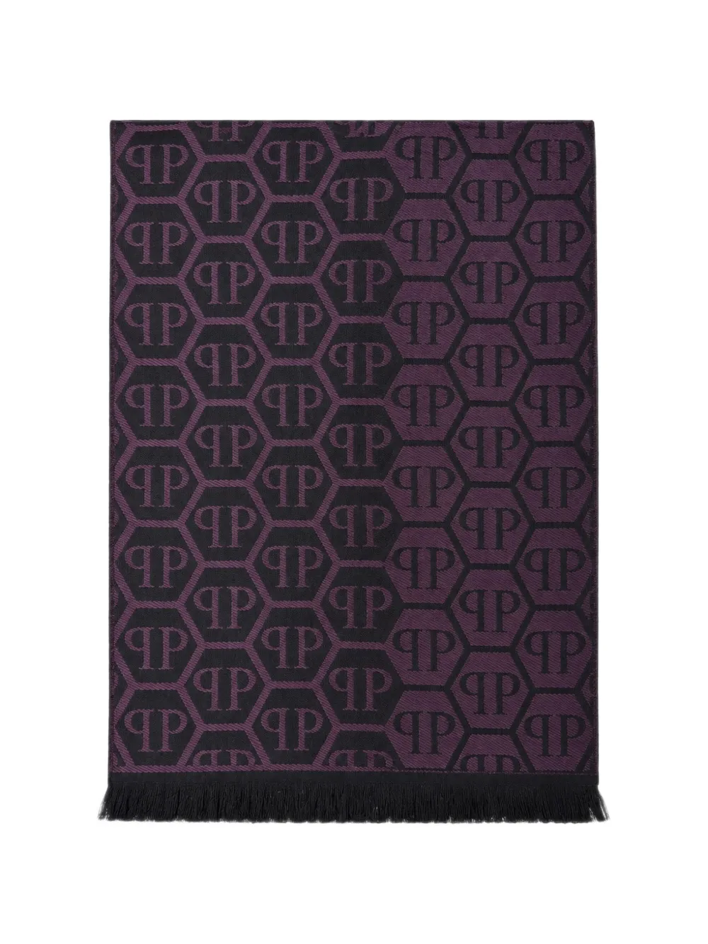 Philipp Plein Sjaal met franje en logo-monogram Paars