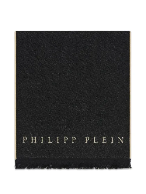 Philipp Plein monogram-print fringed scarf