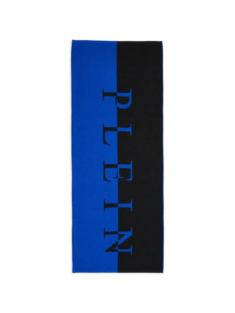 Philipp Plein logo-intarsia bicolour scarf - Blau