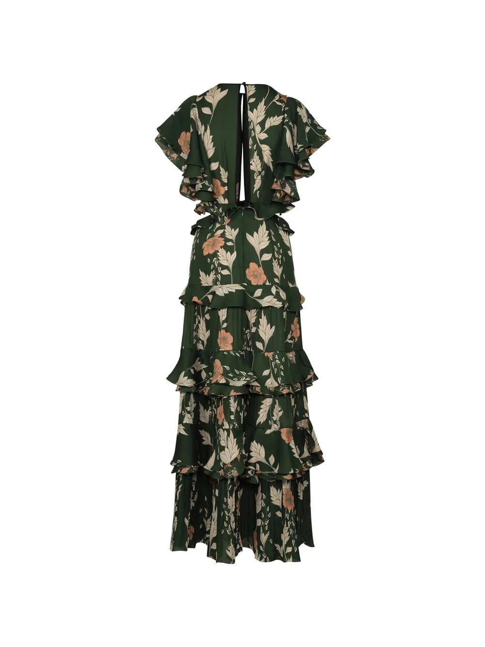 Johanna Ortiz La Vie En Rose maxi-jurk met bloemen-print en ruches Groen