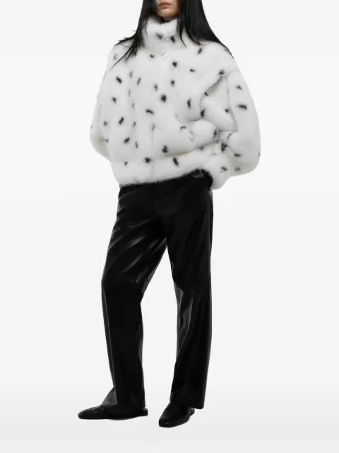 ducie Katja dalmatian-print faux-fur jacket
