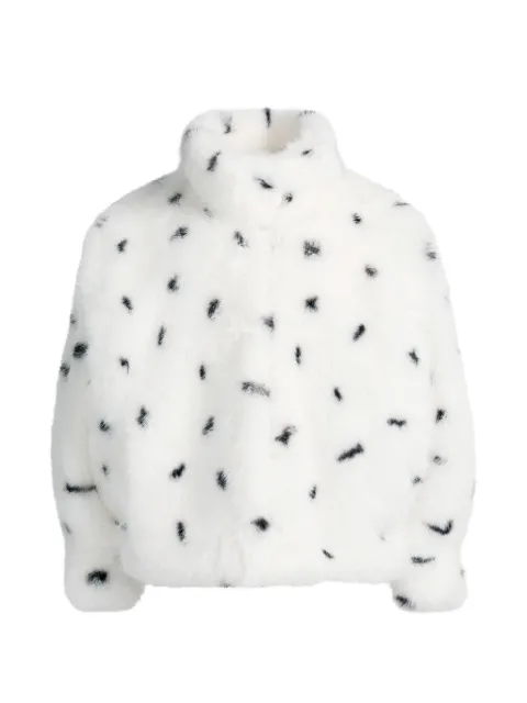 ducie chamarra Katja de pelo artificial con estampado de dálmata